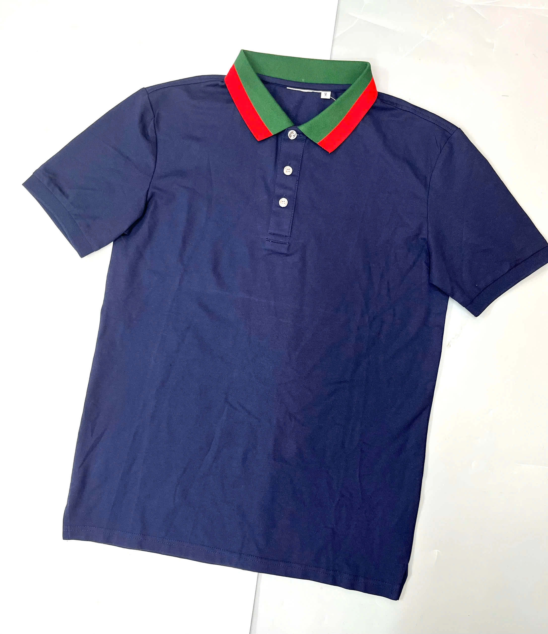 ÁO POLO XANH THAN CỔ KẺ ĐỎ XANH