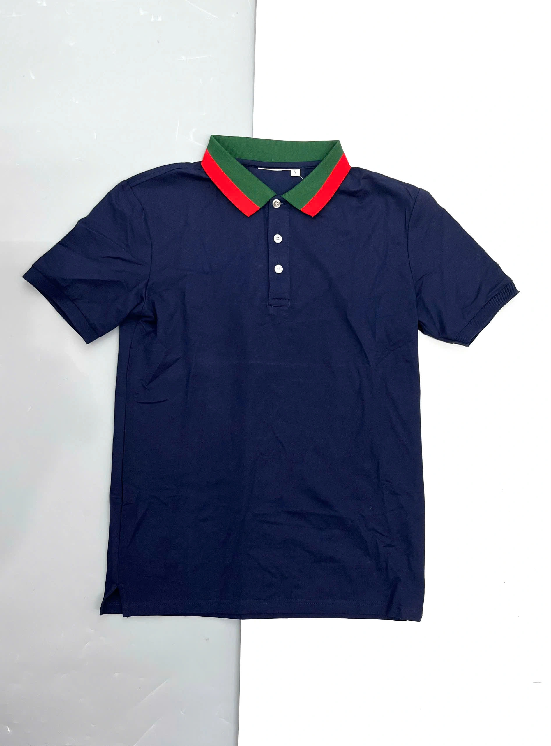 ÁO POLO XANH THAN CỔ KẺ ĐỎ XANH
