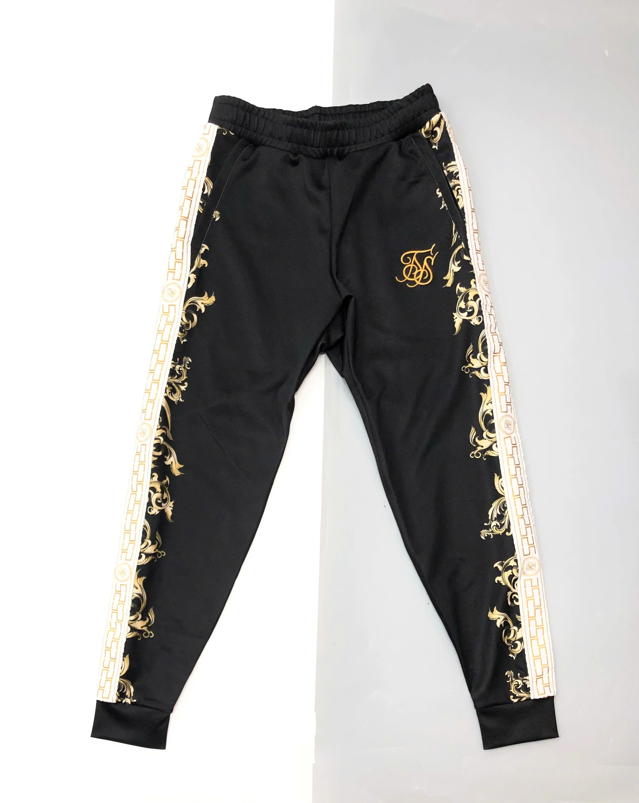 QUẦN JOGGER VIỀN SIKSILK HOẠ TIẾT VÀNG TRẮNG - CHÍNH HÃNG