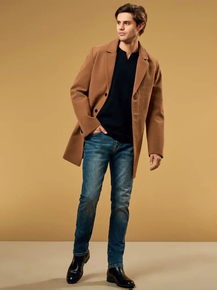 ÁO KHOÁC MĂNG TÔ DẠ DÁNG DÀI NÂU BÒ