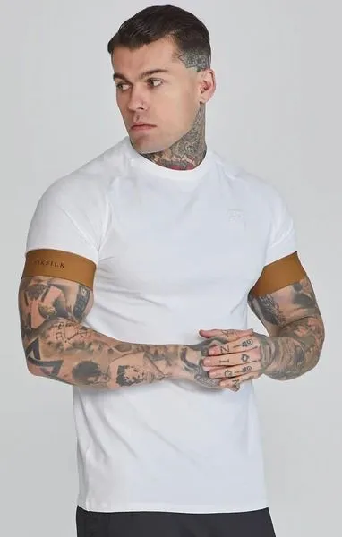 ÁO THỂ THAO SIKSILK TRẮNG TAY PHỐI - CHÍNH HÃNG