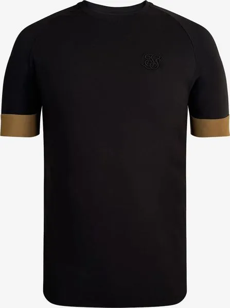 ÁO THỂ THAO SIKSILK ĐEN TAY PHỐI - CHÍNH HÃNG