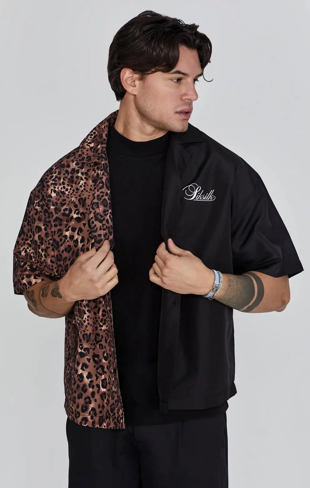 BỘ THUN HÈ SIKSILK PHỐI ĐEN BÁO - CHÍNH HÃNG