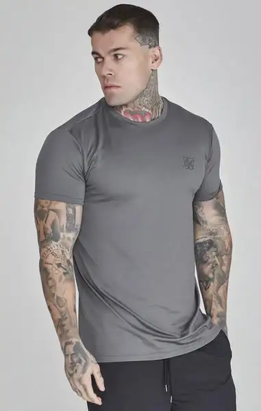 ÁO THUN THỂ THAO SIKSILK GHI XÁM - CHÍNH HÃNG