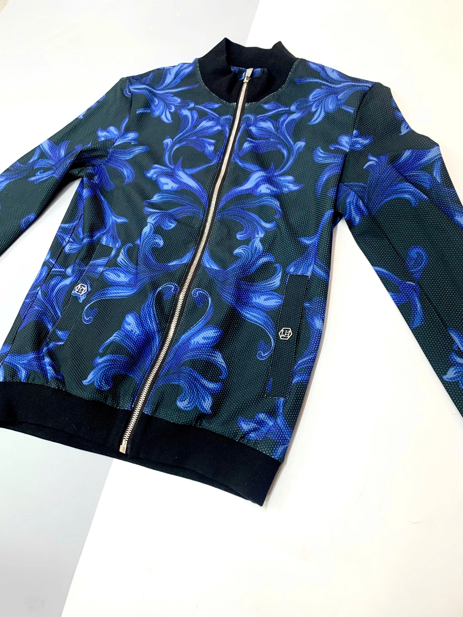 ÁO KHOÁC BOMBER HOẠ TIẾT HOA XANH