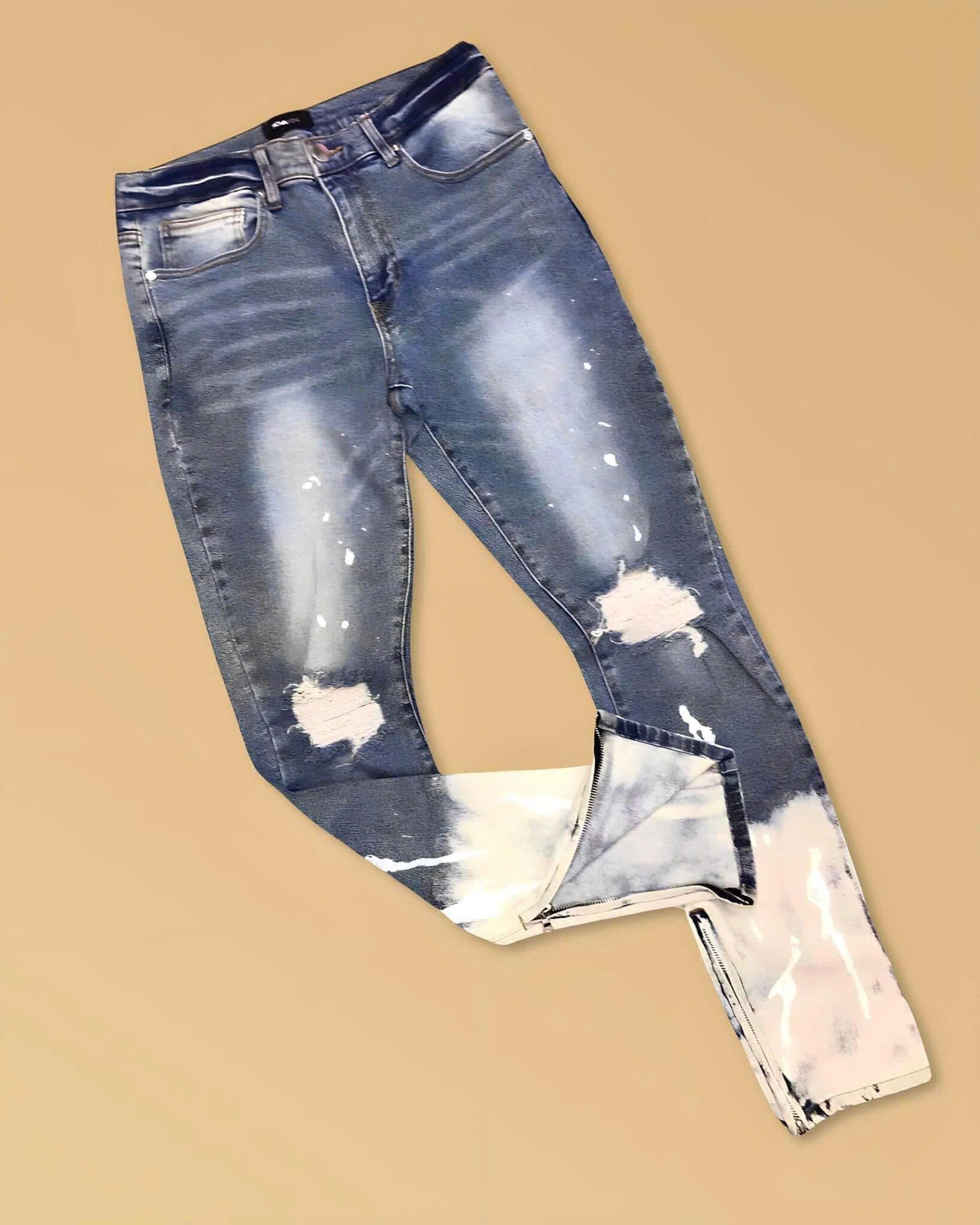 QUẦN JEANS XANH TRẮNG