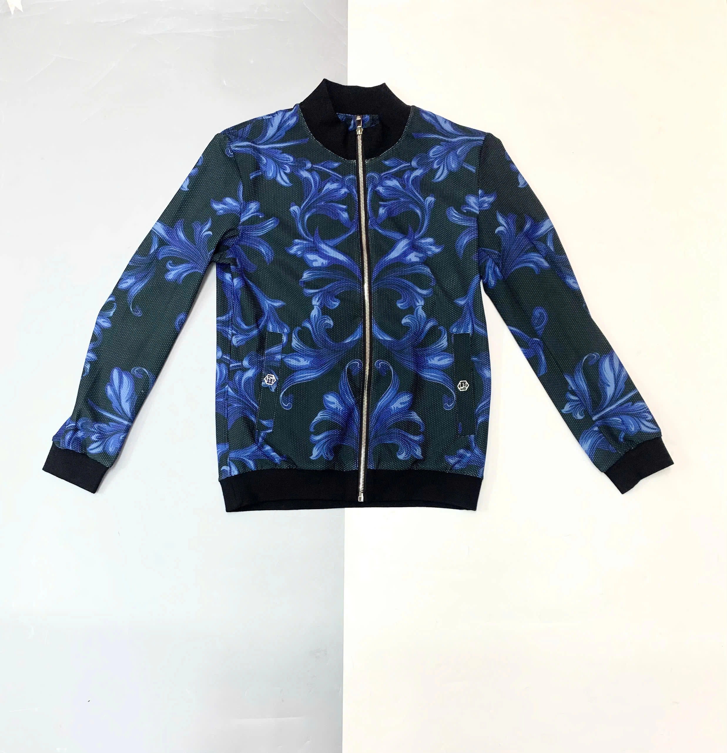 ÁO KHOÁC BOMBER HOẠ TIẾT HOA XANH