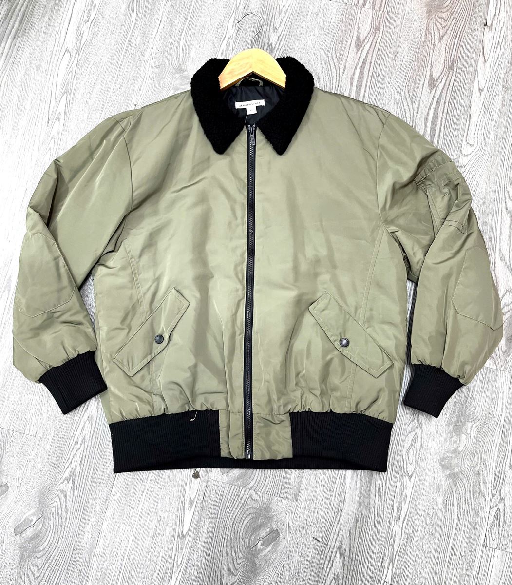 ÁO KHOÁC BOMBER XANH CỔ BÔNG AEROPOSTALE - CHÍNH HÃNG