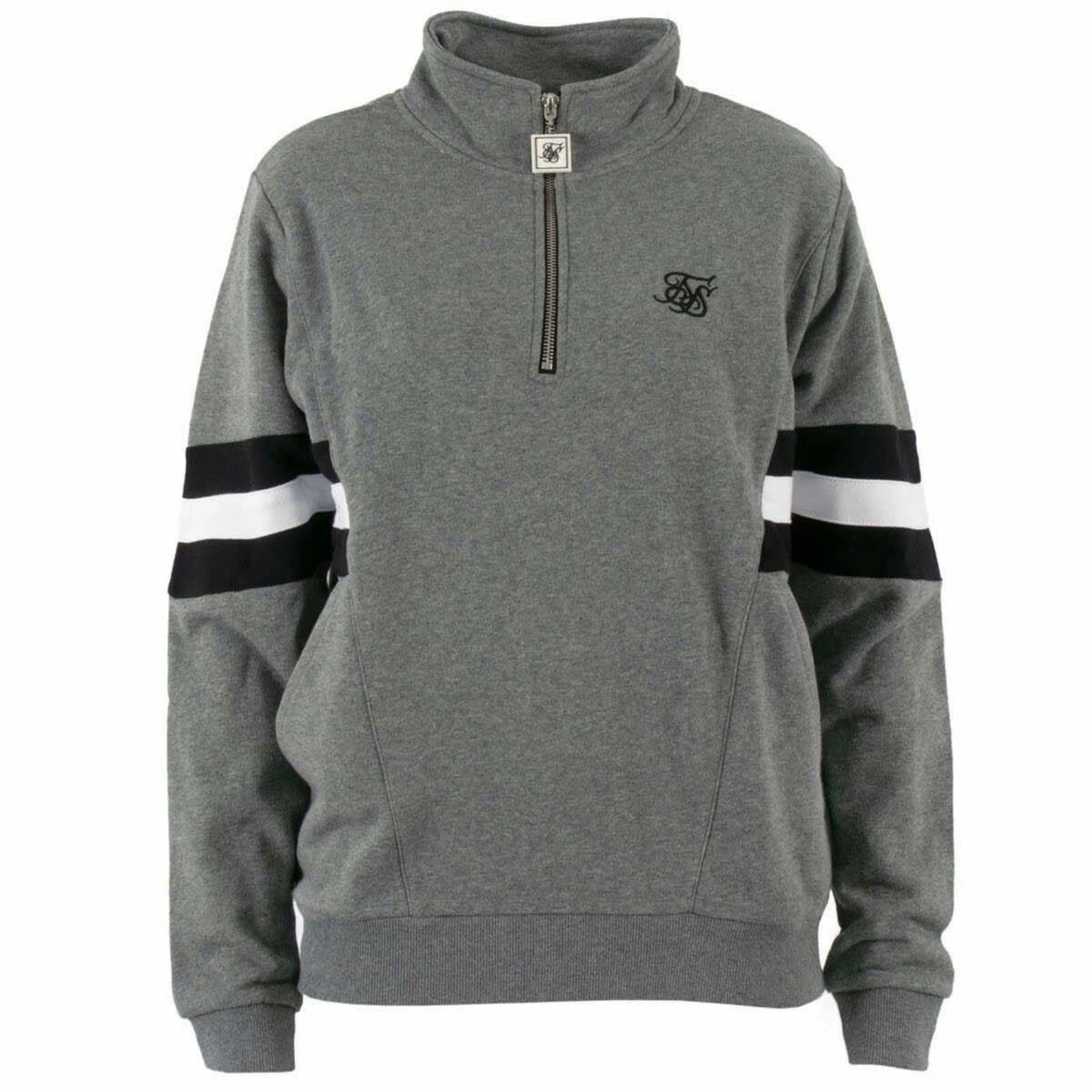 Sweater zip ghi SIKSILK- CHÍNH HÃNG