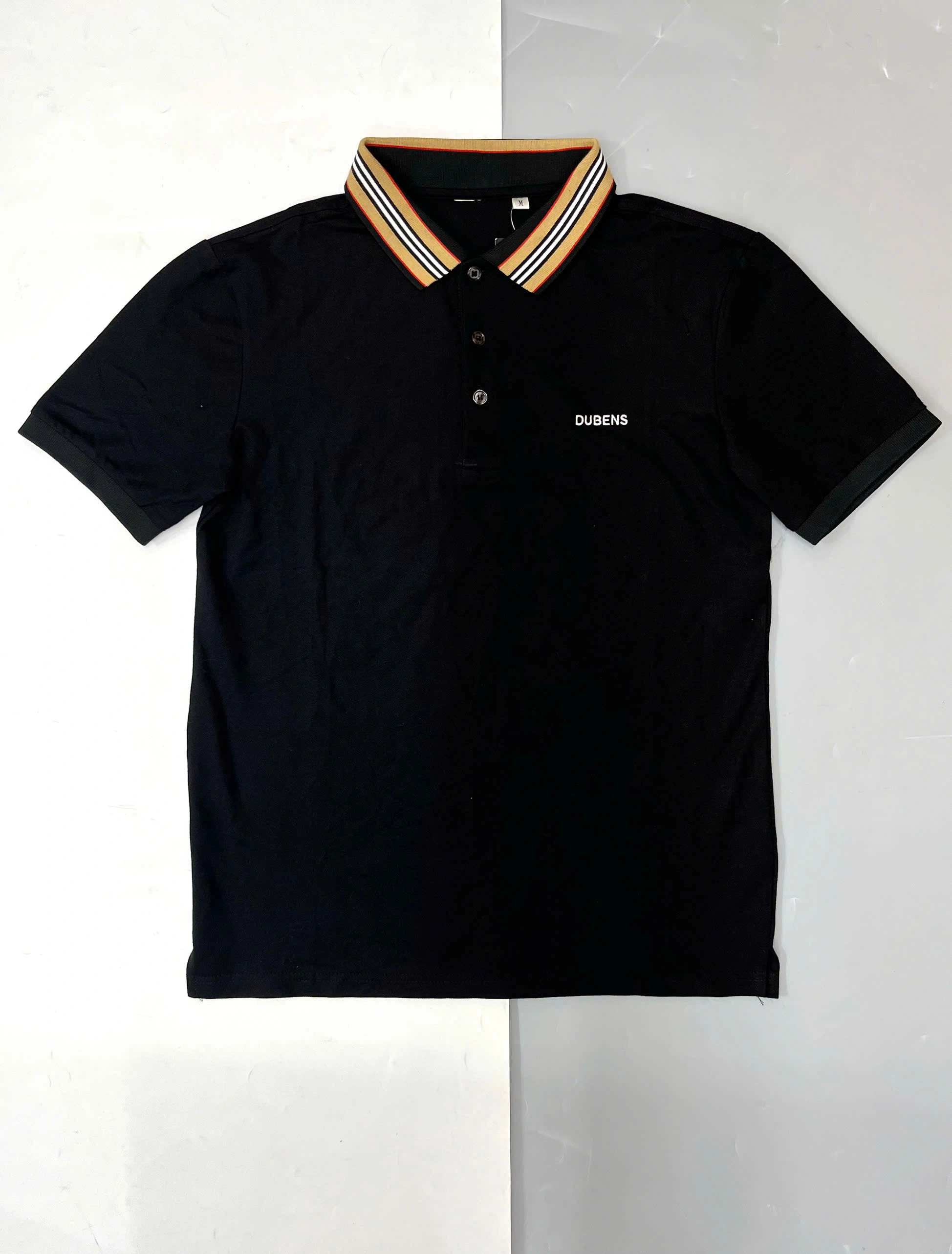 ÁO POLO CỔ KẺ VIỀN NÂU LOGO DUBENS
