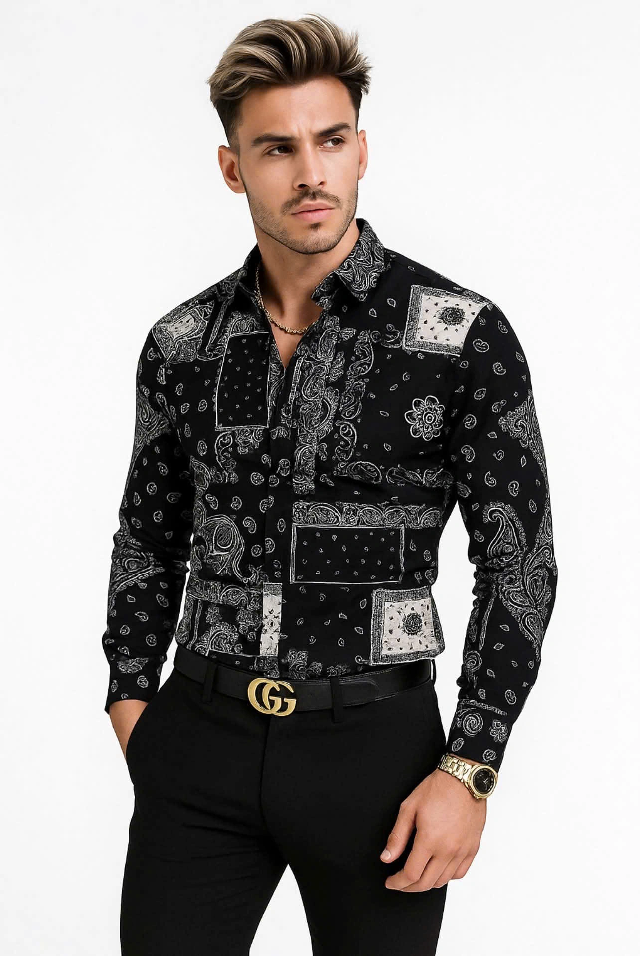 ÁO SƠ MI DÀI TAY NOVA SIRIKI HOẠ TIẾT BANDANA - CHÍNH HÃNG