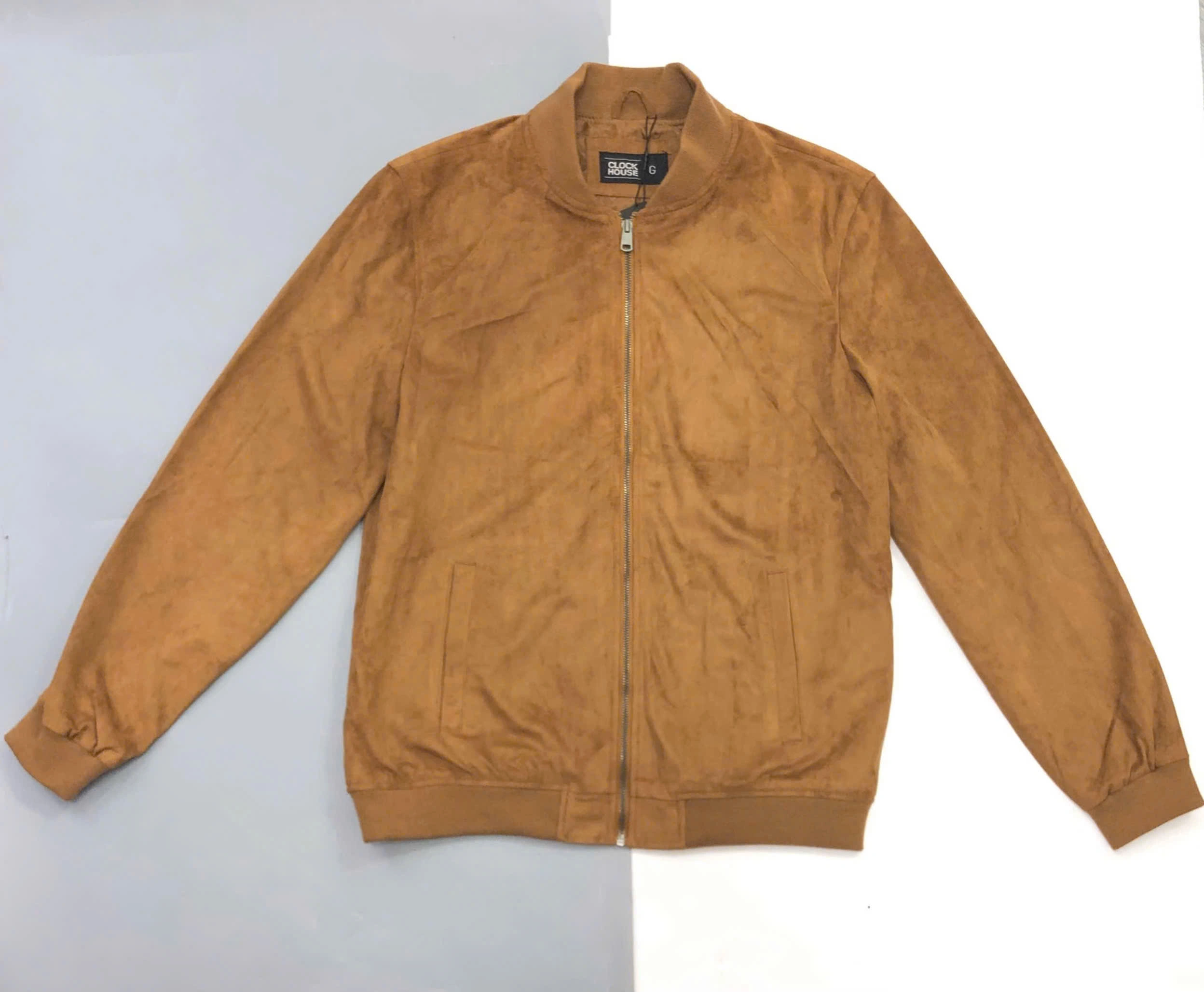 ÁO KHOÁC DA LỘN MÀU NÂU CLOCK HOUSE - CHÍNH HÃNG