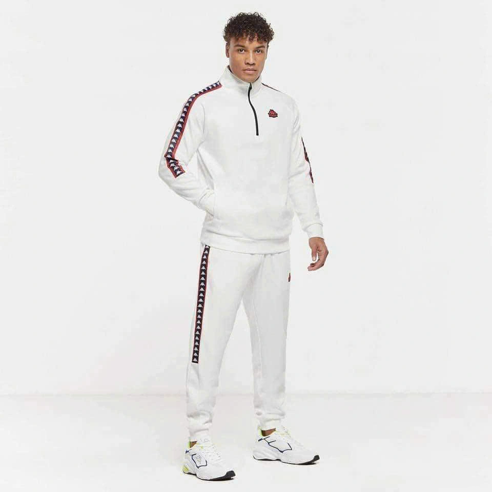 ÁO NỈ KAPPA NAM IN LOGO KHOÁ KÉO CỔ CAO - CHÍNH HÃNG