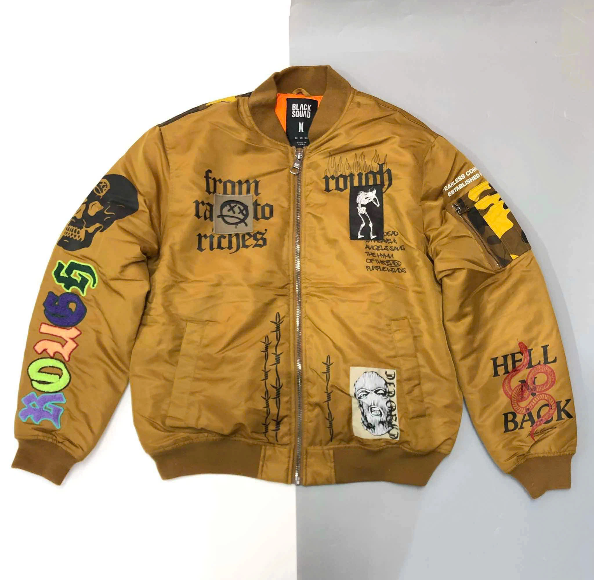 ÁO KHOÁC BOMBER PHAO VÀNG BACK SQUAD - CHÍNH HÃNG