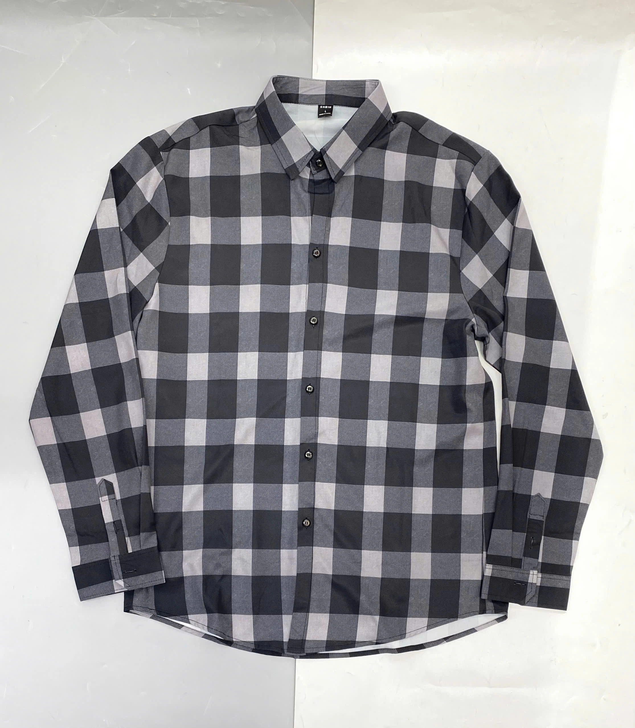 ÁO SOMI KẺ CARO ĐEN TRẮNG XÁM