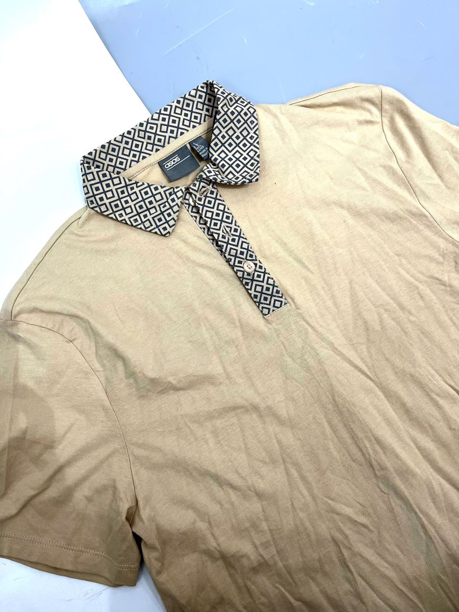 ÁO POLO ASOS BE CỔ HOA VĂN - CHÍNH HÃNG