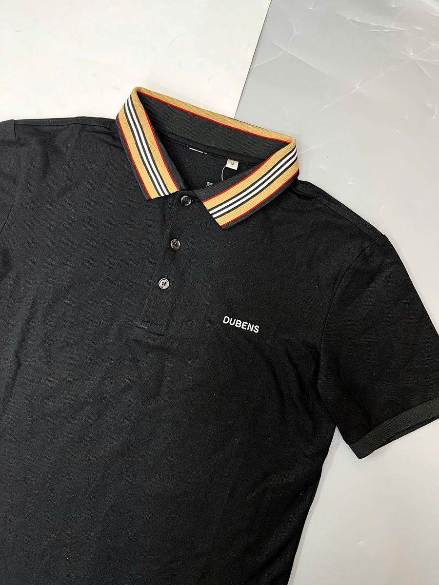 ÁO POLO CỔ KẺ VIỀN NÂU LOGO DUBENS