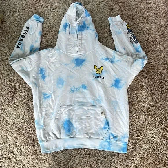 ÁO HOODIE YOUNGLA MÀU XANH LOANG - CHÍNH HÃNG