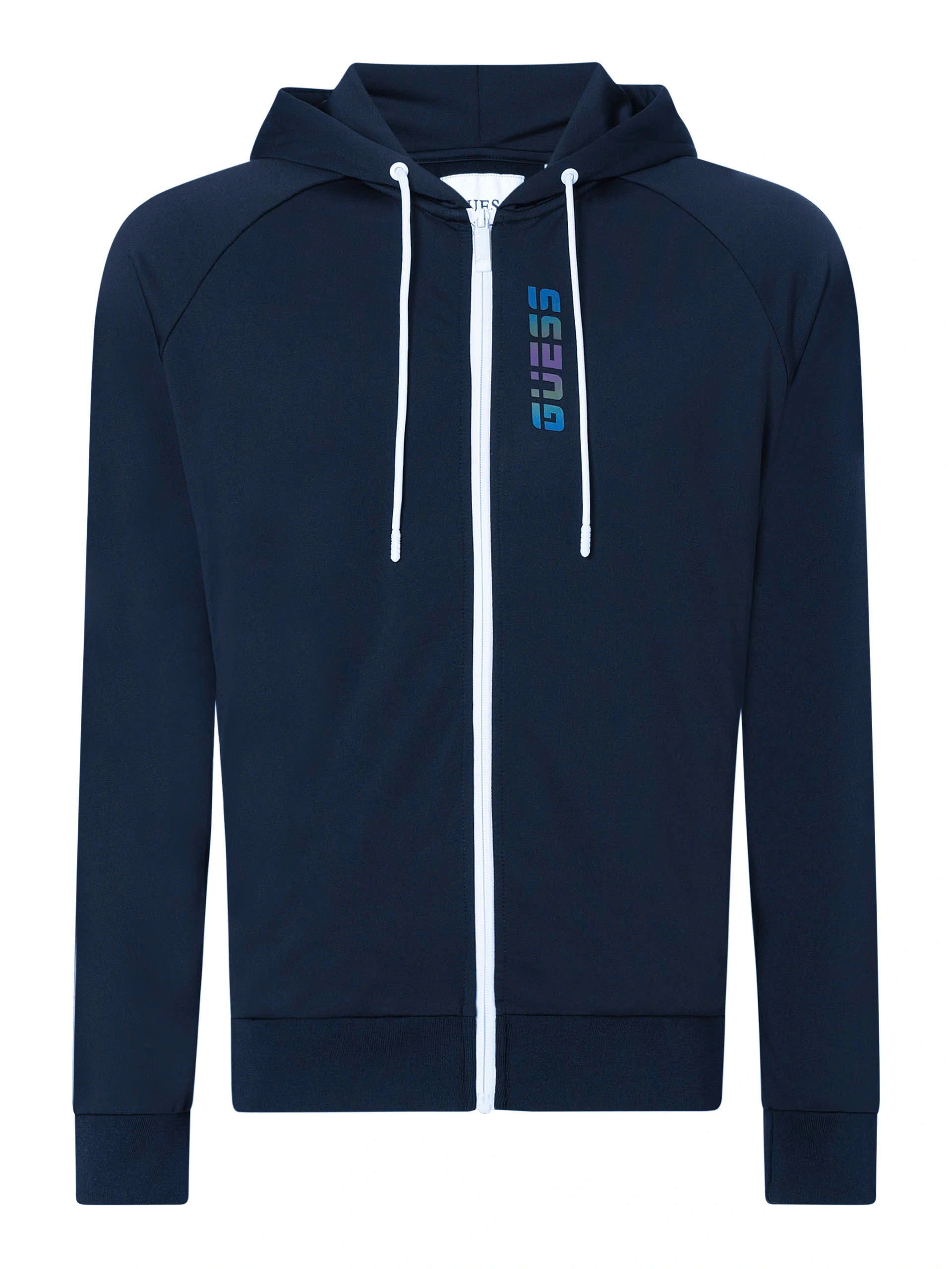ÁO HOODIE ZIP GUESS XANH THAN - CHÍNH HÃNG