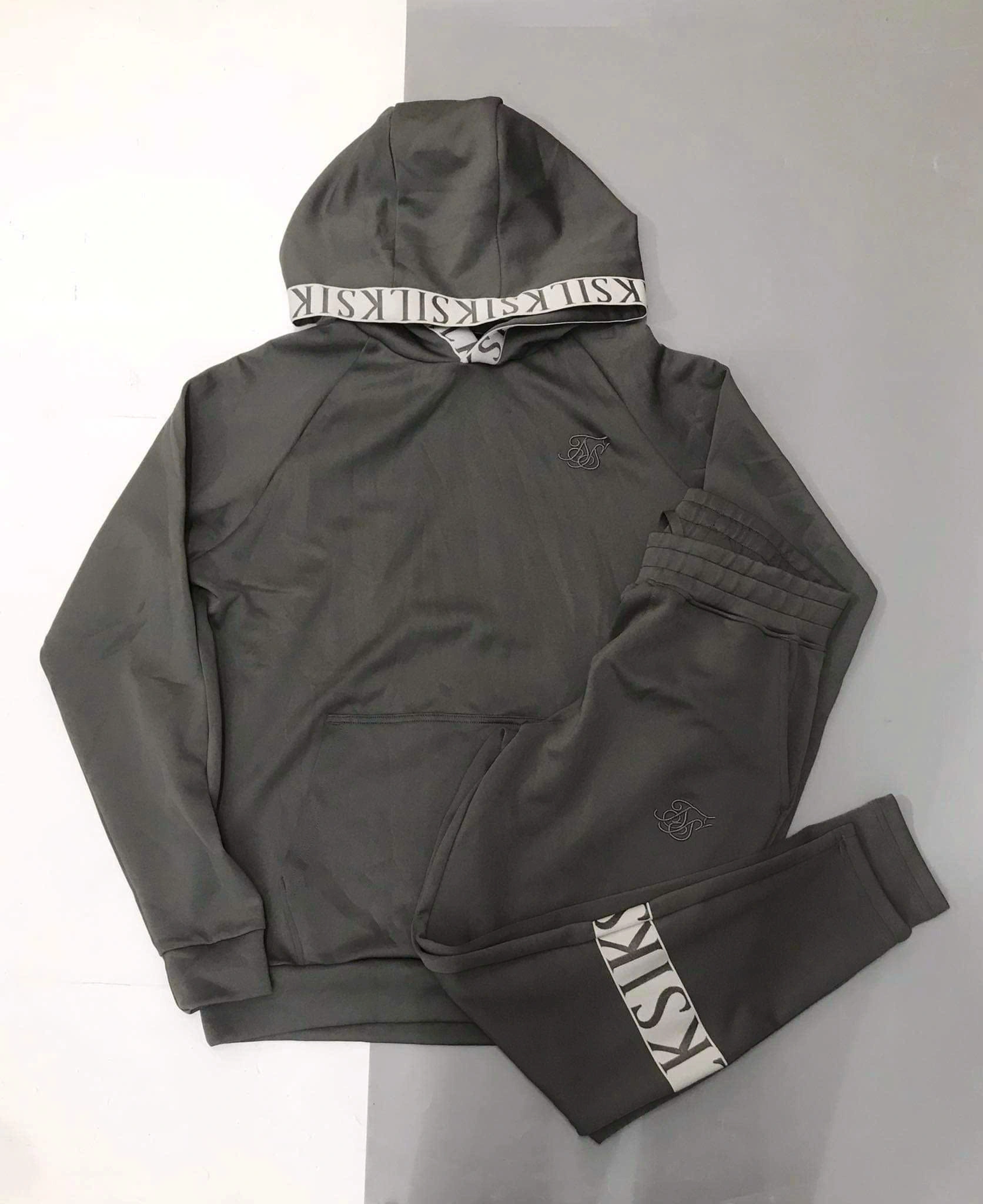 BỘ HOODIE SIKSILK MÀU GHI CHÍNH HÃNG