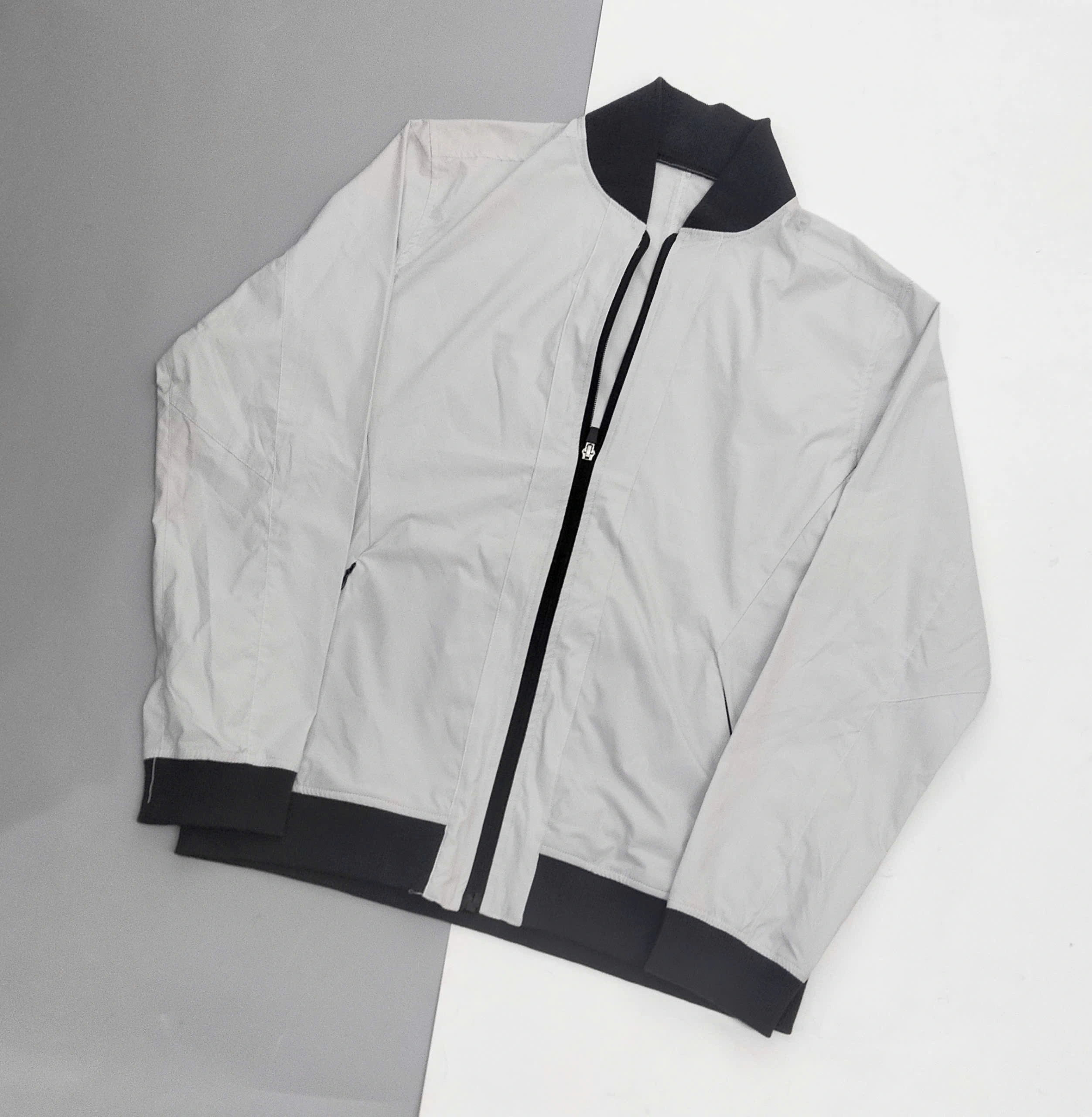 ÁO KHOÁC BOMBER VIỀN ĐEN XÁM