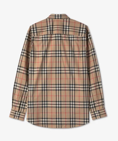 ÁO SƠMI KẺ NGANG NÂU BE SỌC ĐEN XÁM