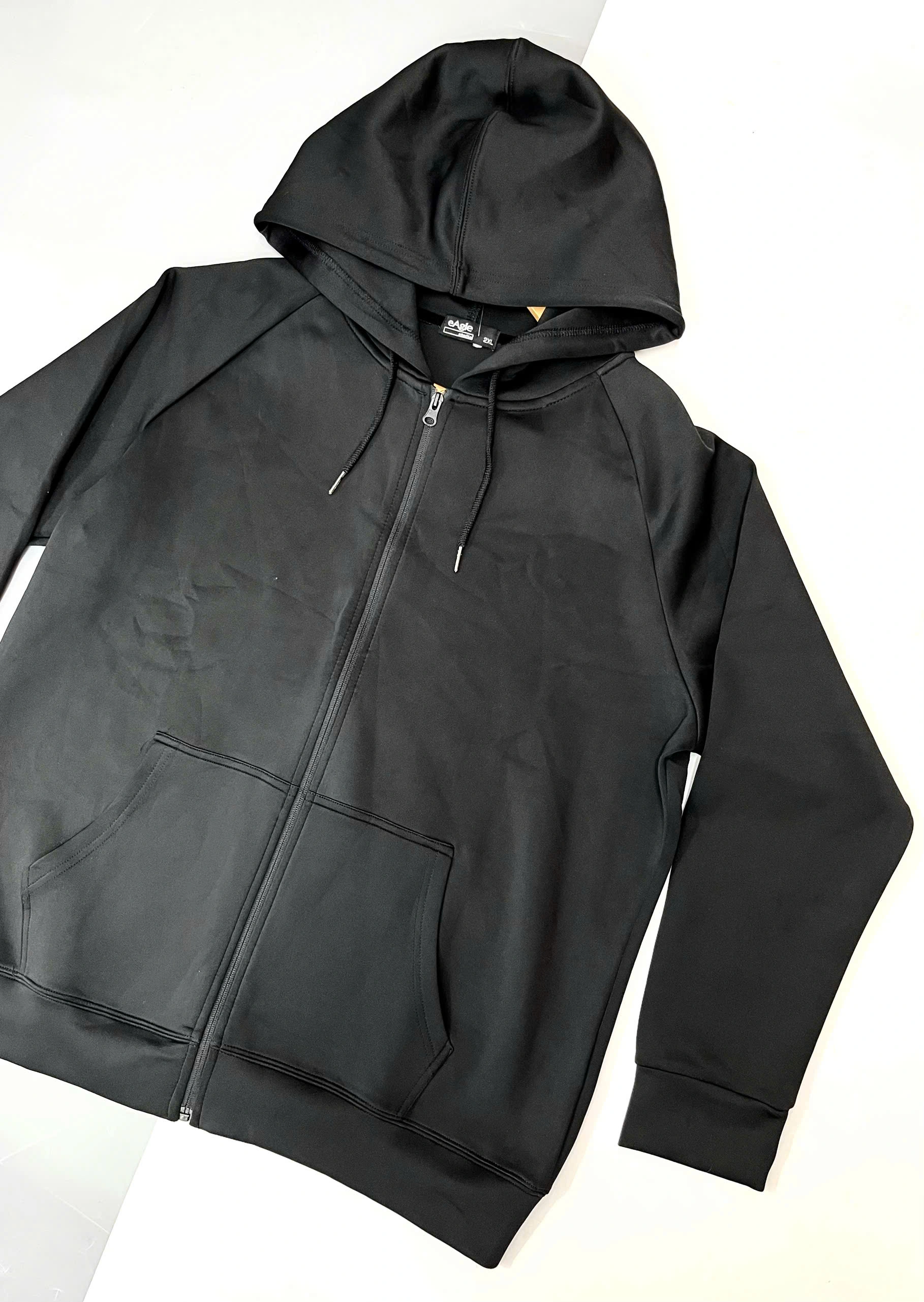 ÁO HOODIE ZIP ĐEN TRƠN eAgle STUDIO