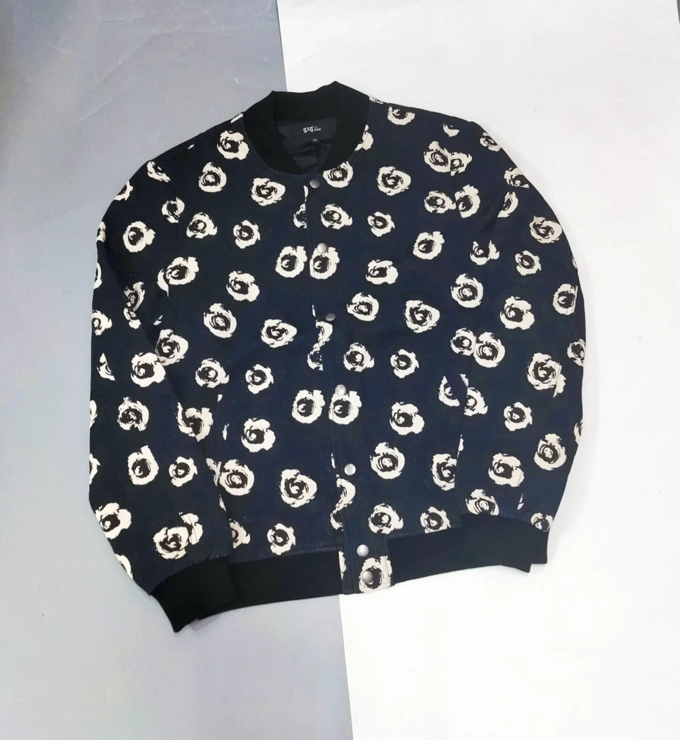 Bomber GXG hoạ tiết tròn xanh than CHÍNH HÃNG