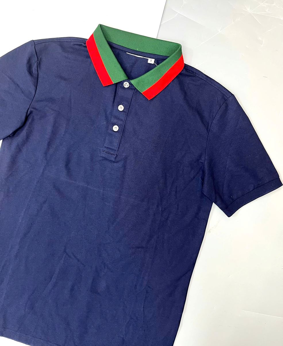 ÁO POLO XANH THAN CỔ KẺ ĐỎ XANH